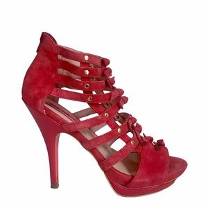 Betsey Johnson Tinaaa Rose Suede Platform Shoe 8.5
